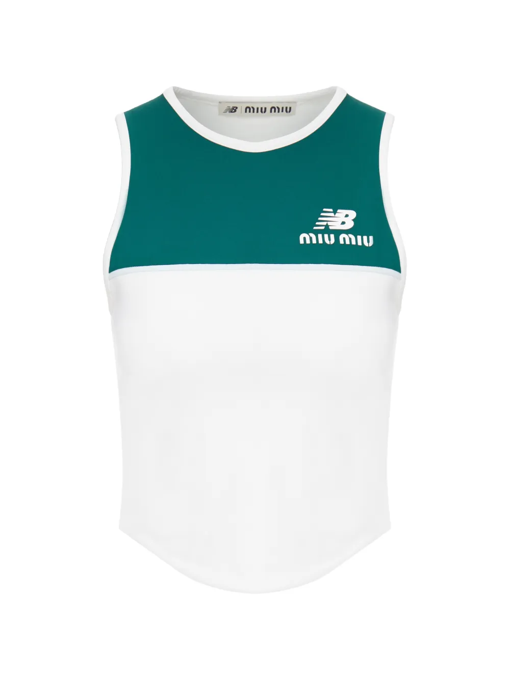 Miu x New Balance colour-block logo-print top Wit