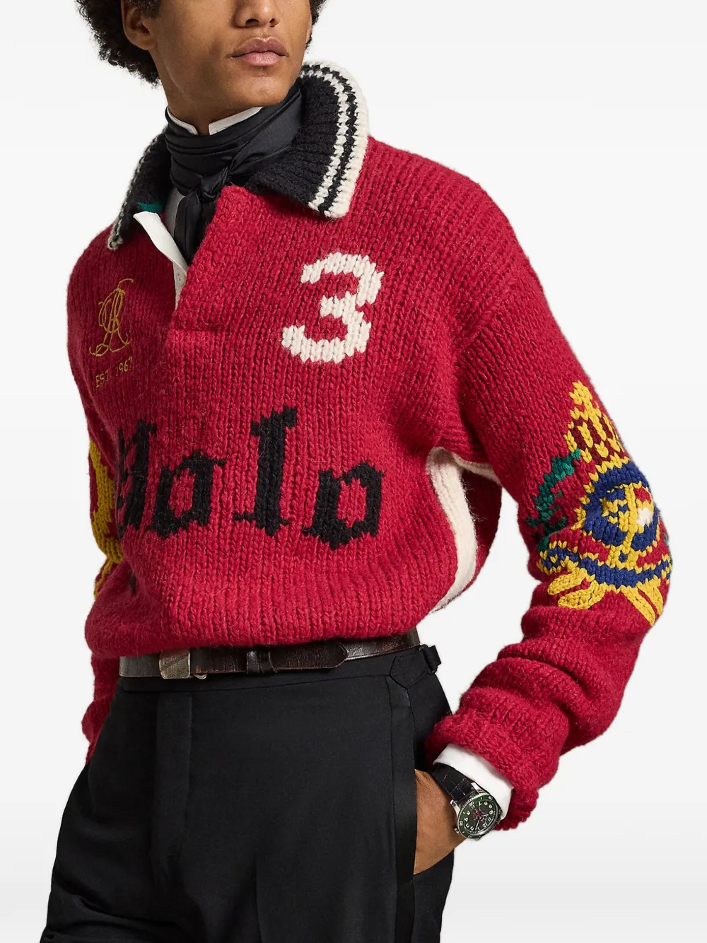 Polo Ralph Lauren relaxed-fit polo-collar jumper Rood