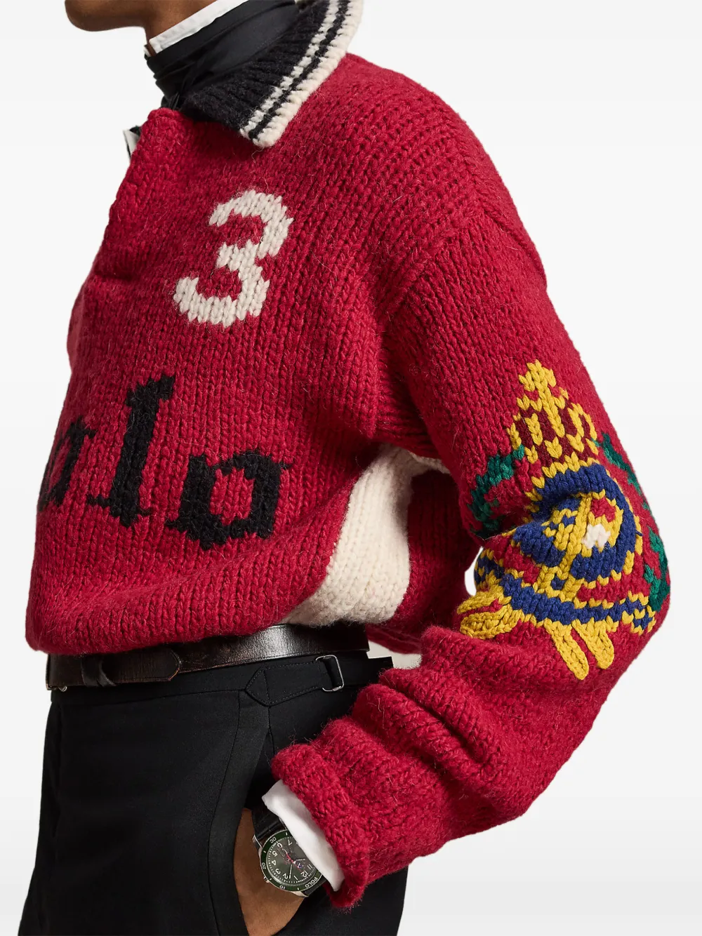 Polo Ralph Lauren relaxed-fit polo-collar jumper Rood