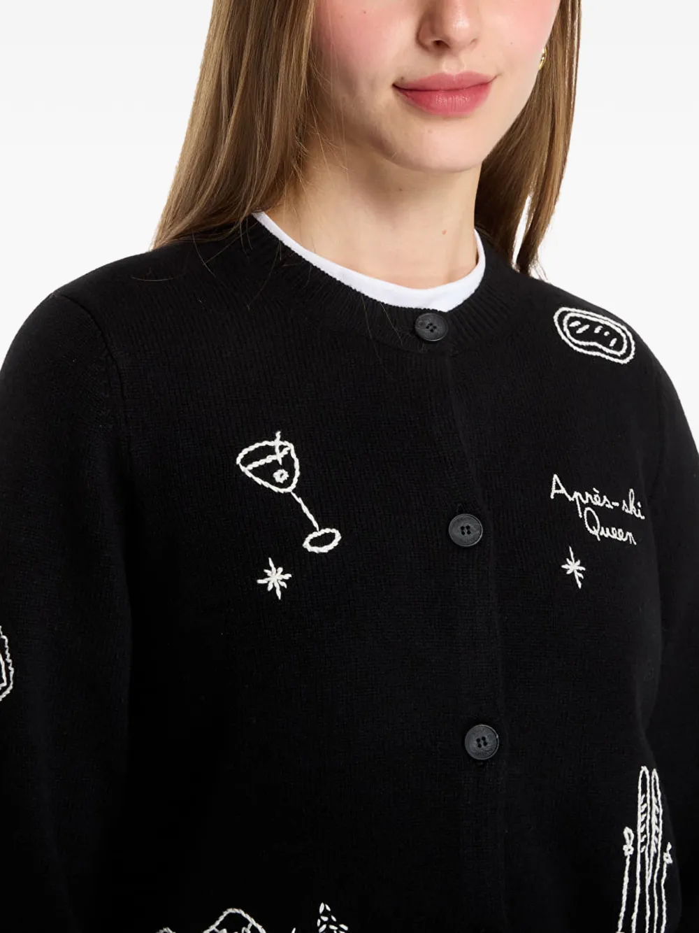 MC2 Saint Barth Sierra embroidered cardigan Zwart