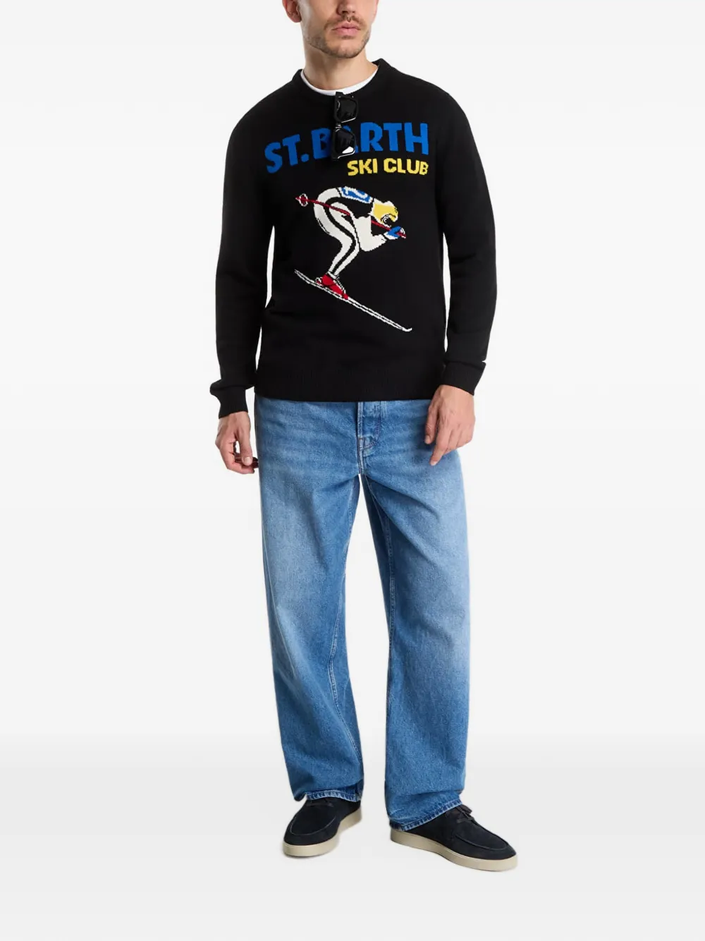 MC2 Saint Barth Heron C intarsia-knit sweater Zwart