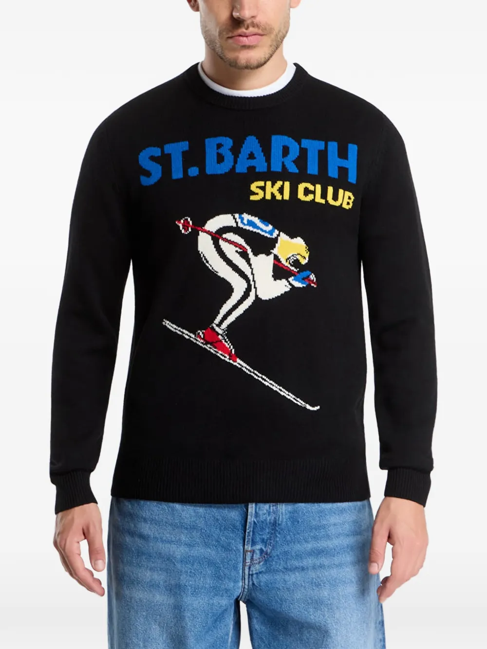 MC2 Saint Barth Heron C intarsia-knit sweater Zwart