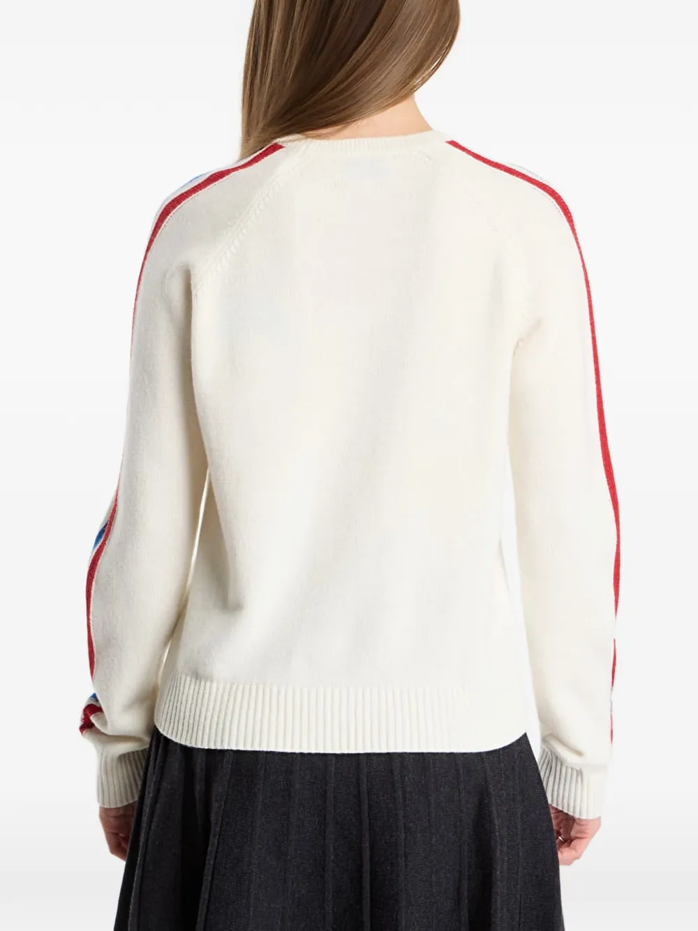 MC2 Saint Barth off-white New Queen crew-neck knit sweater with après ski embroidery Beige