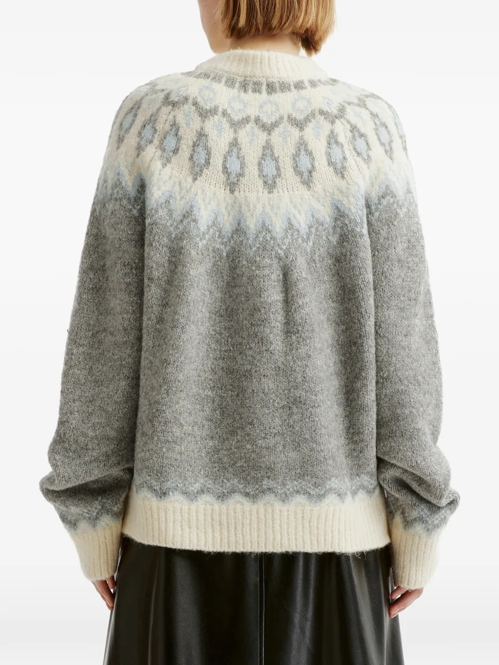 b+ab Fair Isle gebreide trui Grijs