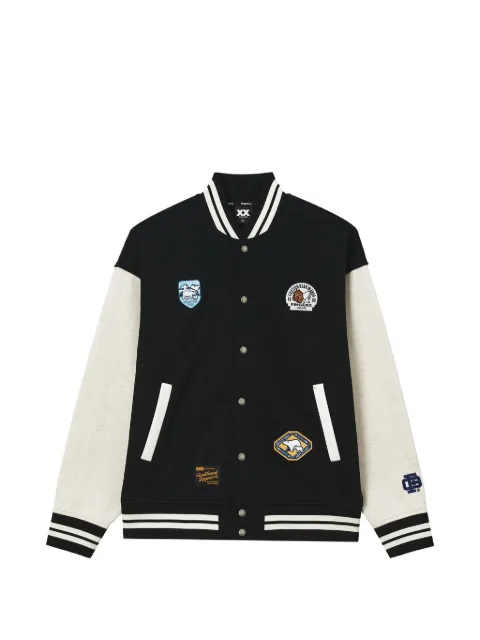 FINGERCROXX patch-detail panelled bomber jacket
