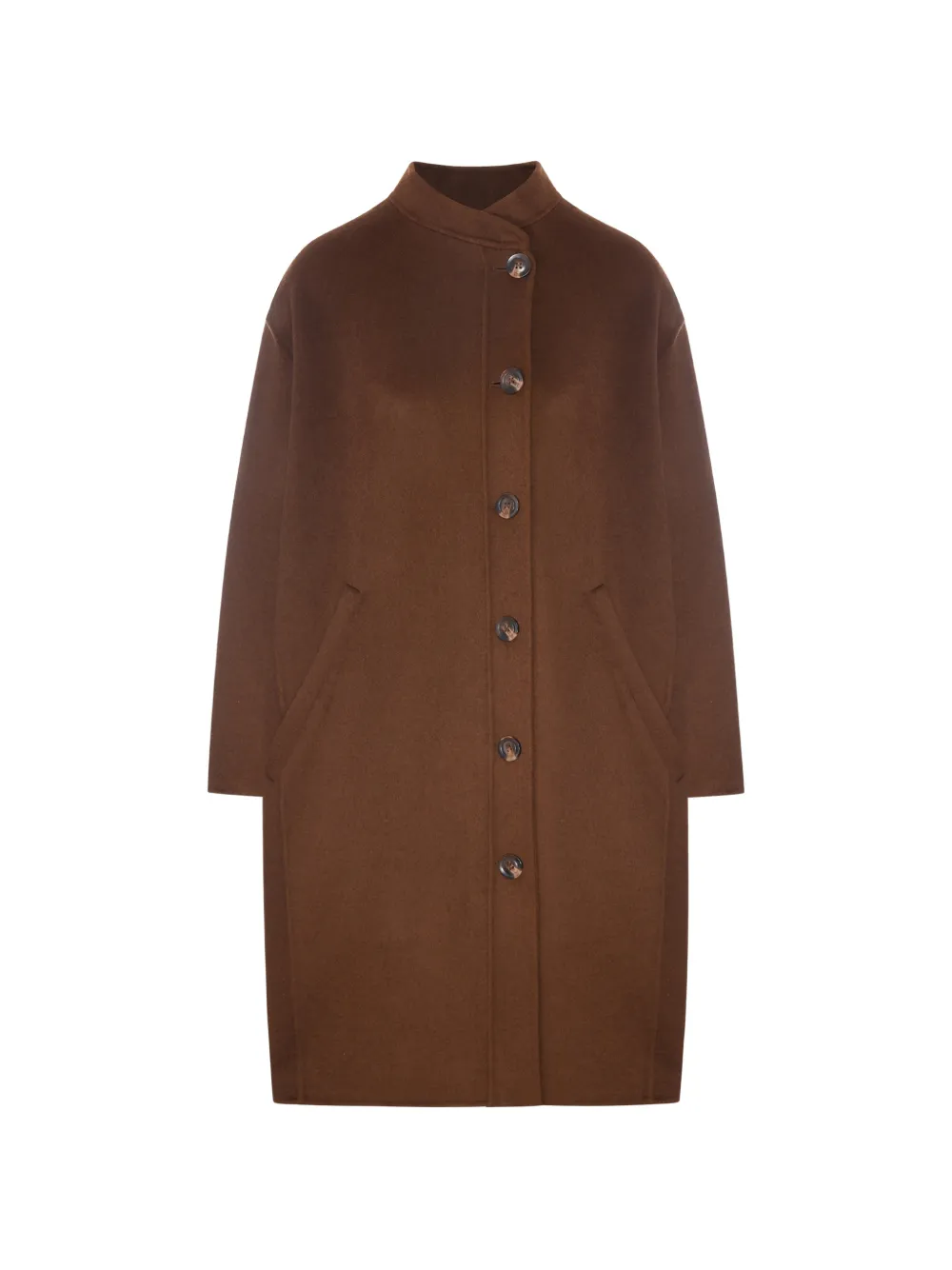 Soeur Beaulieu button-up stand-collar coat - Brown