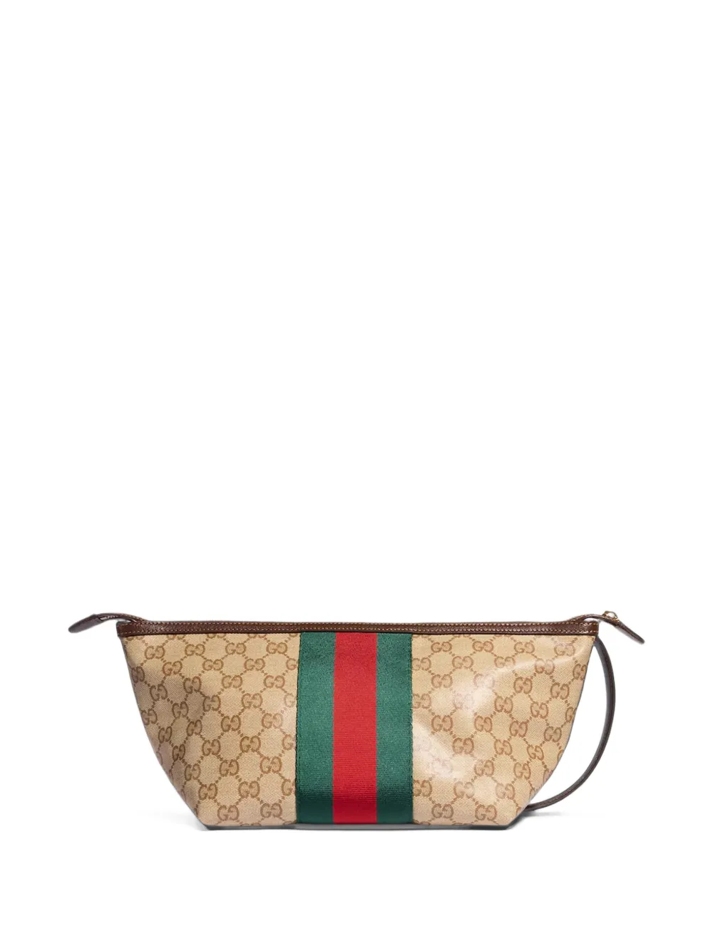 Gucci GG Supreme clutch met webstreep Beige