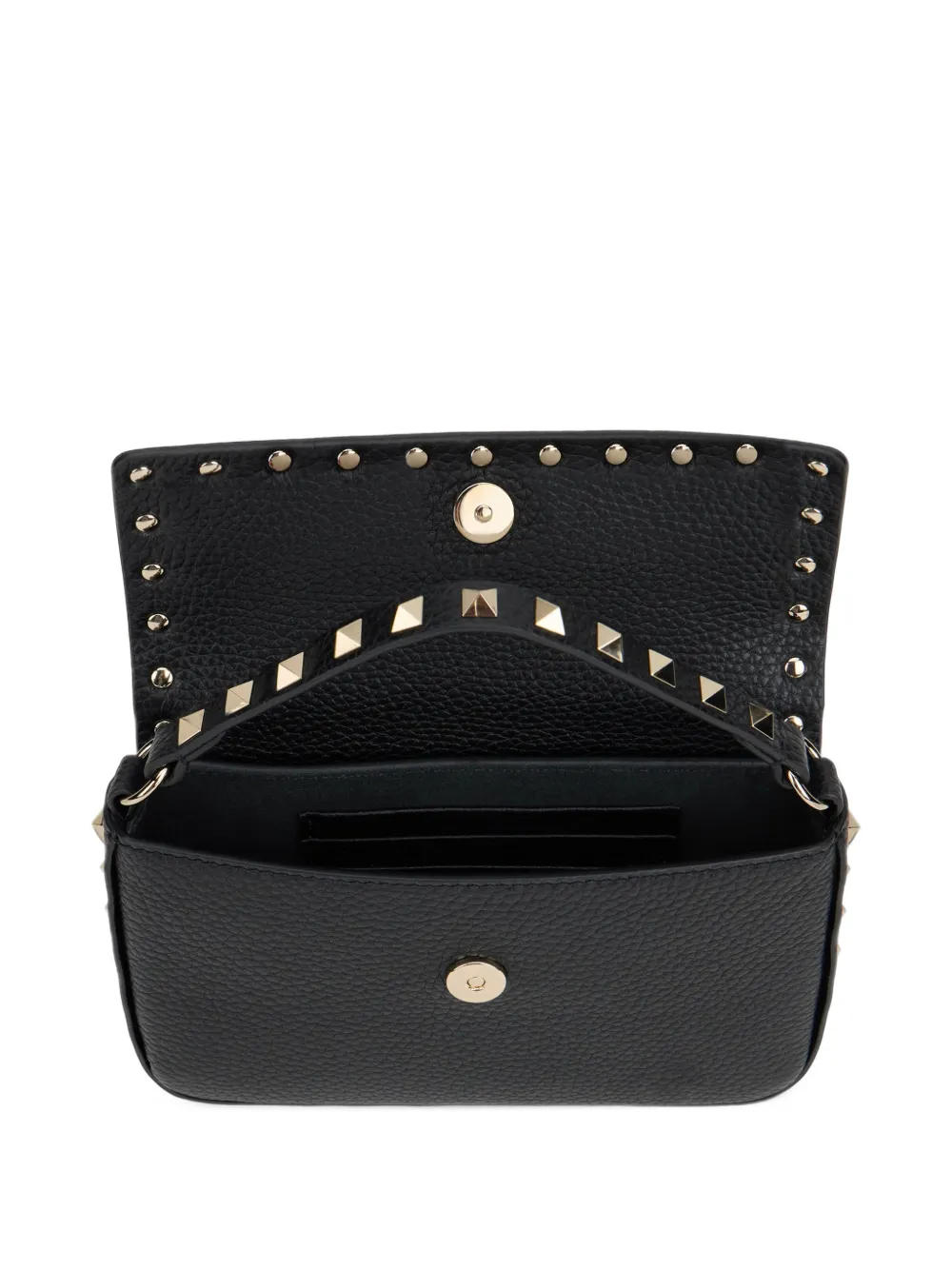 Valentino Garavani Rockstud grainy calfskin pouch Zwart