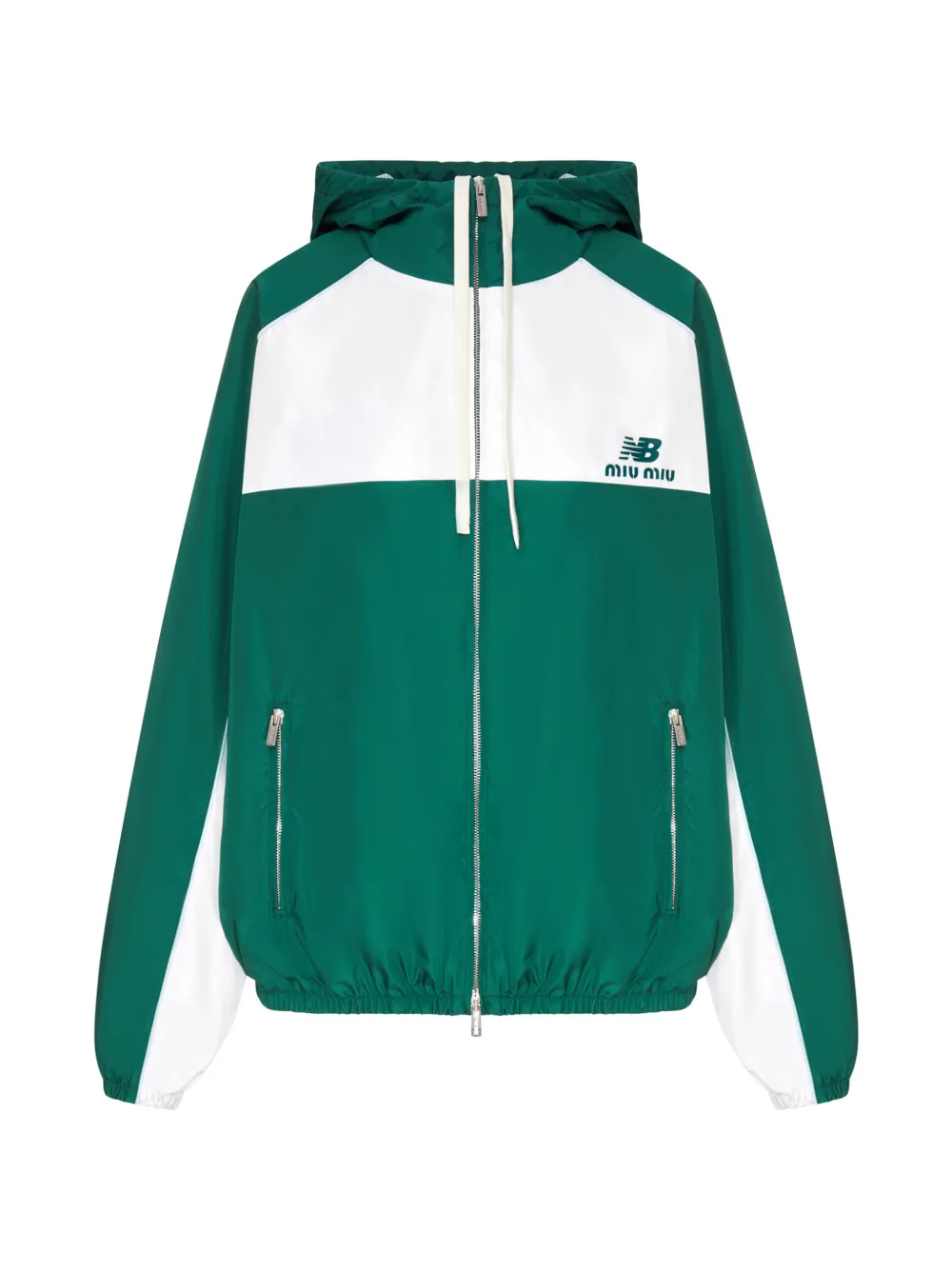 New Balance x Miu color-block hooded jacket Groen