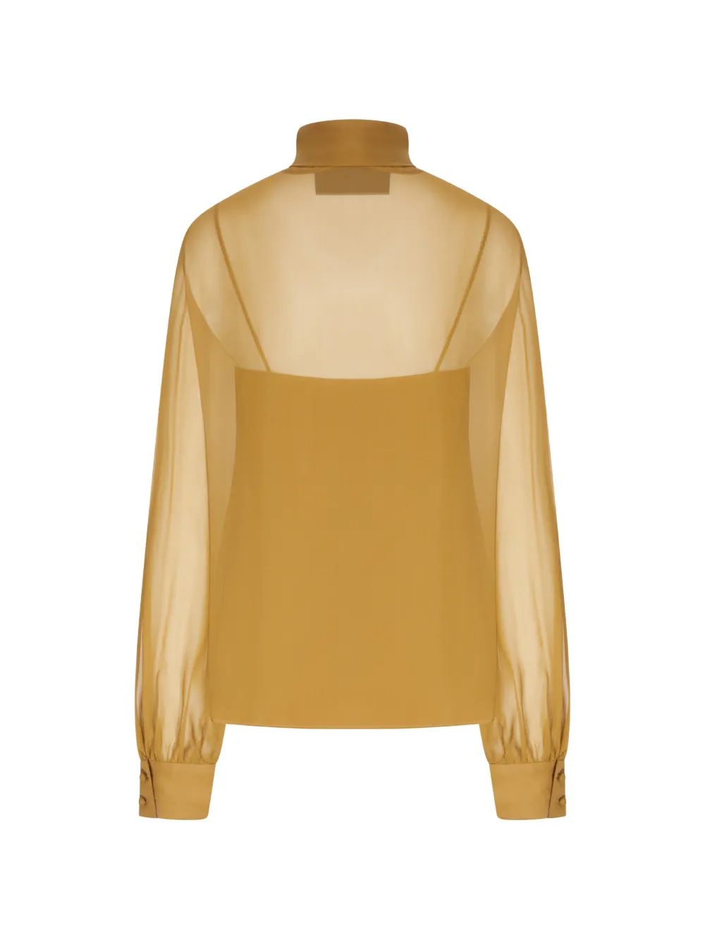Valentino Garavani pussy-bow sheer blouse Geel