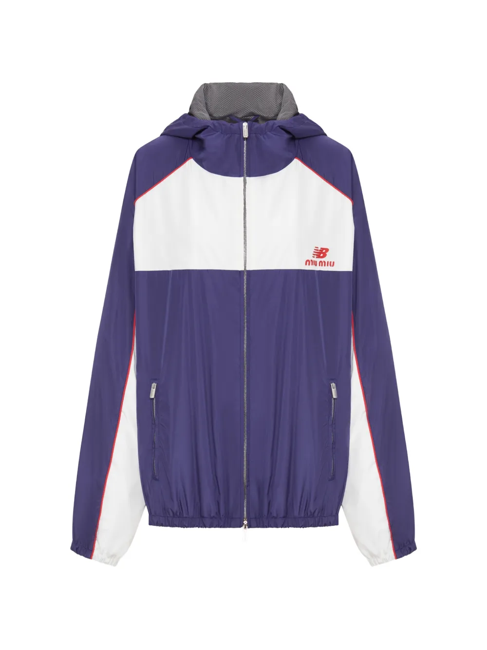 Miu x New Balance colour-block hooded jacket Blauw