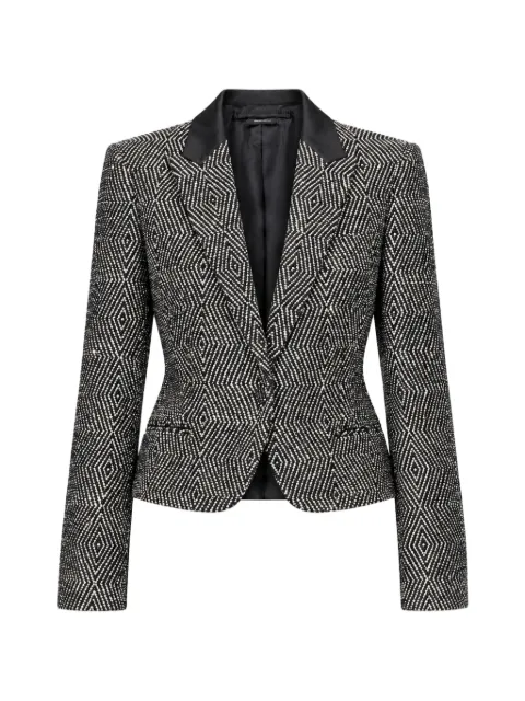 TOM FORD sequined wool-blend tweed cropped boyfriend jacket 