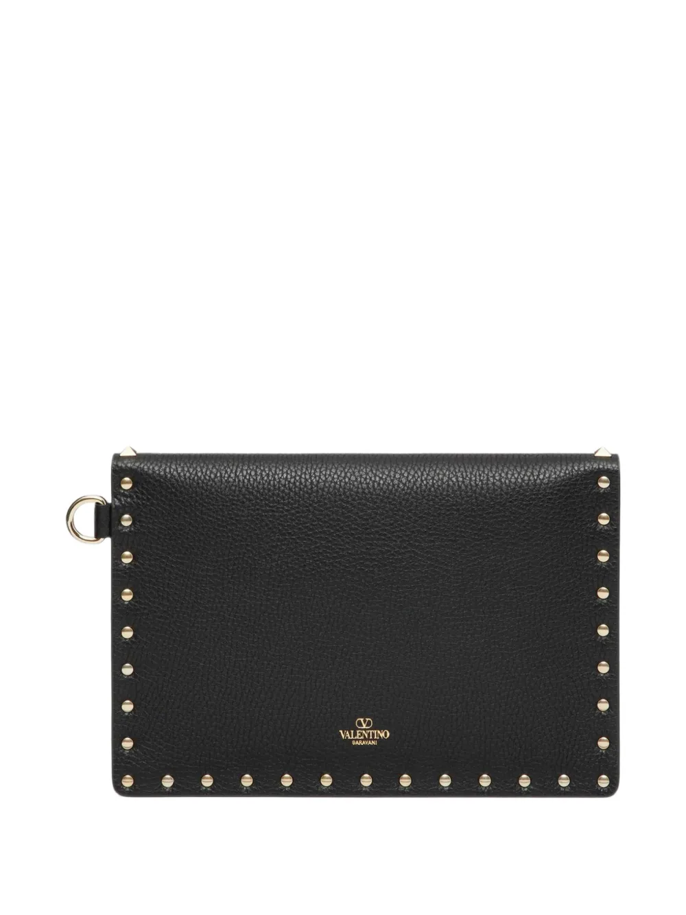 Valentino Garavani Rockstud grainy calfskin pouch - Nero