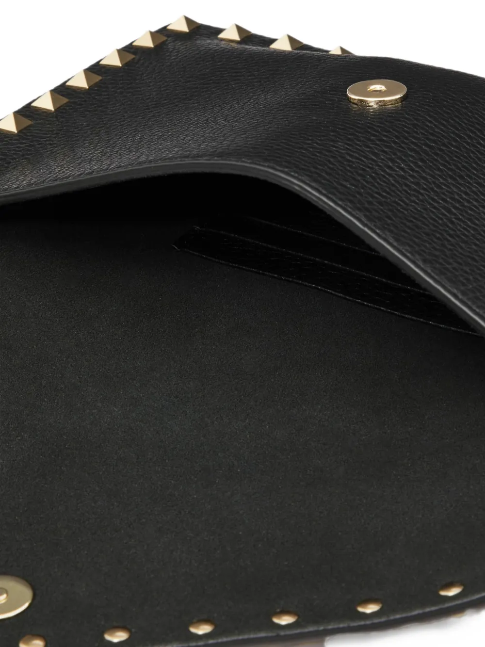 Valentino Garavani Rockstud grainy calfskin pouch Zwart
