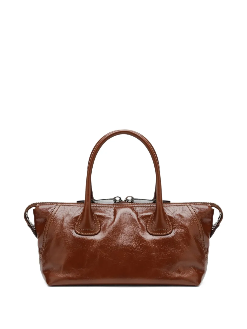 Miu logo-embossed leather shoulder bag Bruin