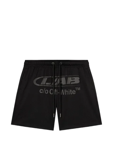 L/ab c/o Off-White logo-print track shorts