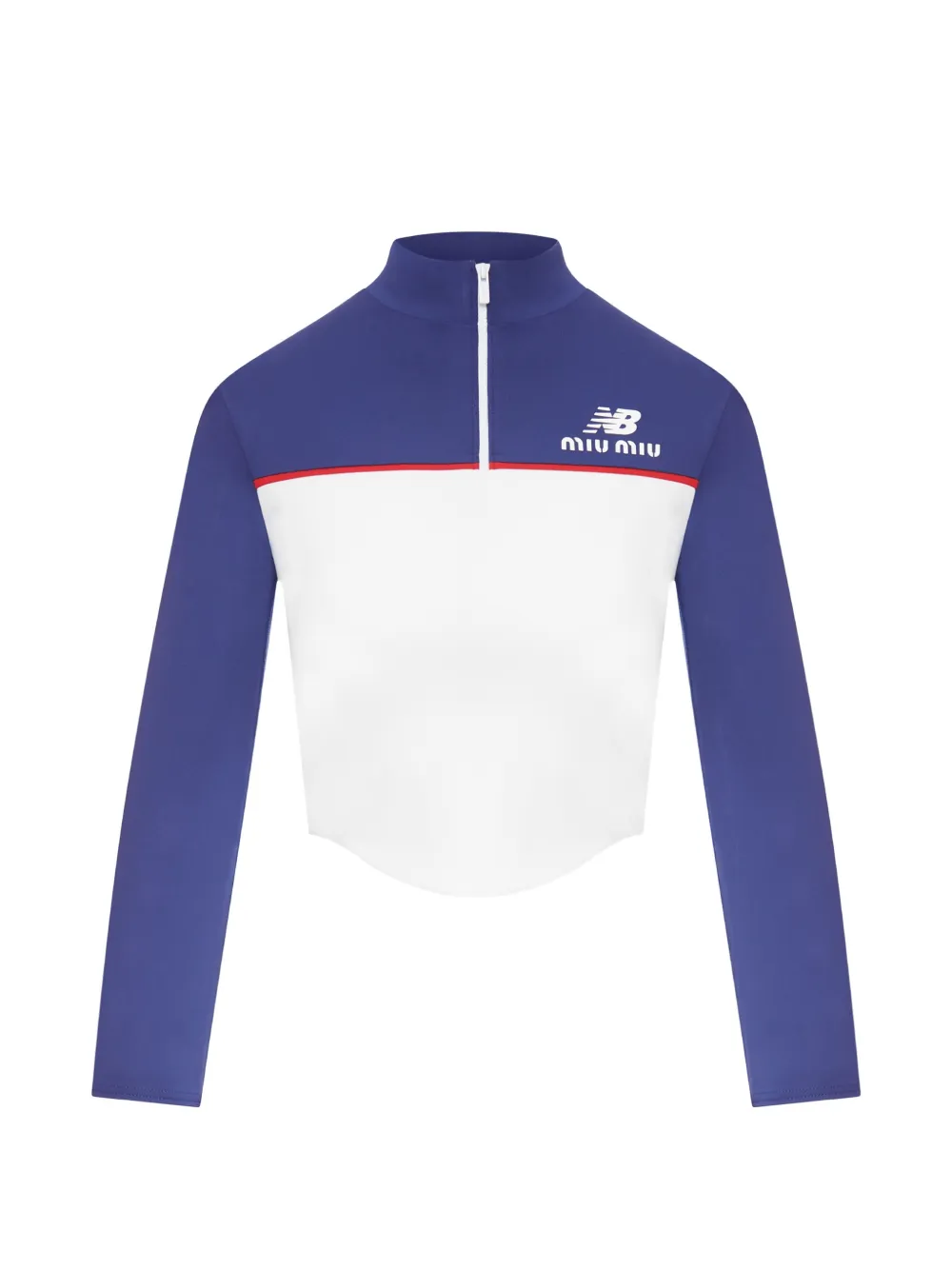 New Balance x Miu colorblock zip-front top Blauw
