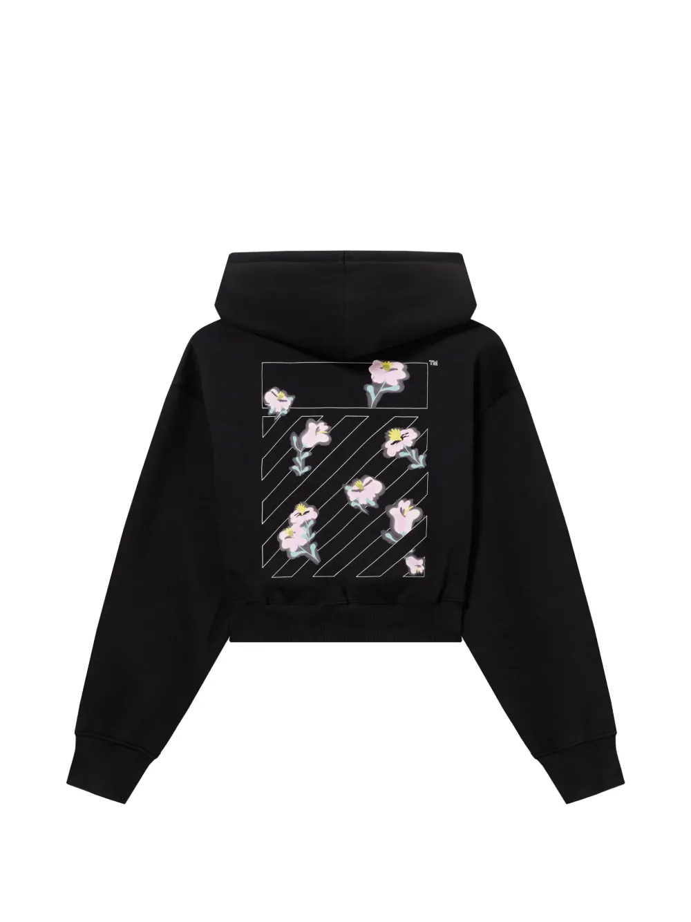 L ab c o Off-White crystal-embellished cropped hoodie Zwart
