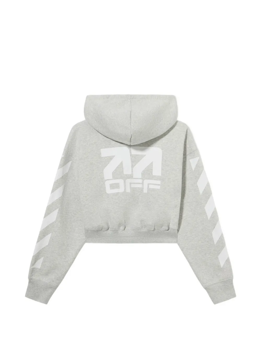 L ab c o Off-White Diagonal-motif cropped hoodie Grijs