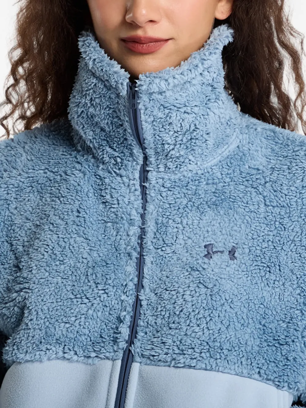 Under Armour Basecamp fleece-texture jacket Blauw