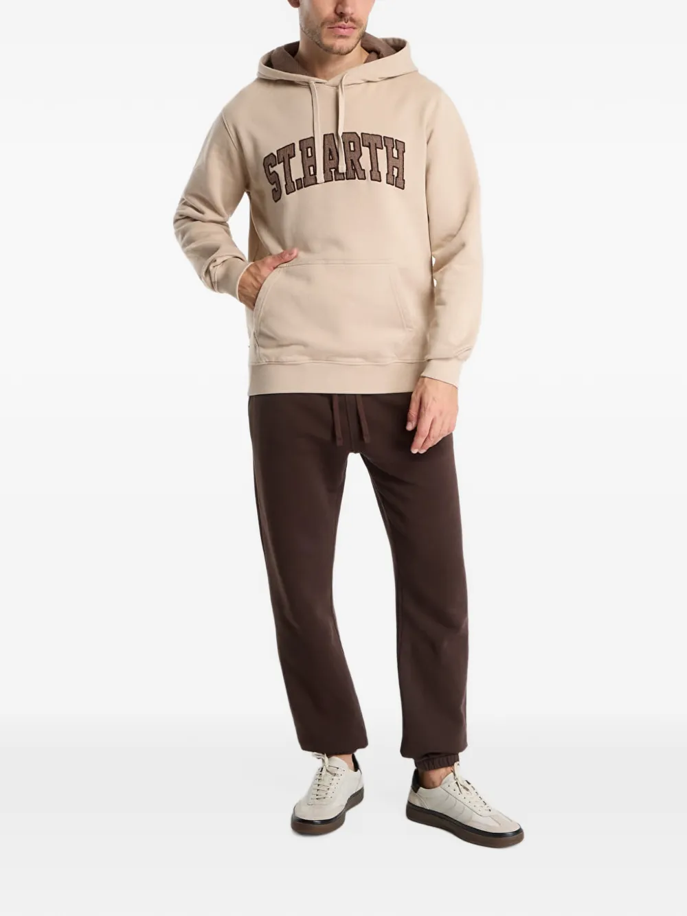 MC2 Saint Barth logo-patch hoodie Beige