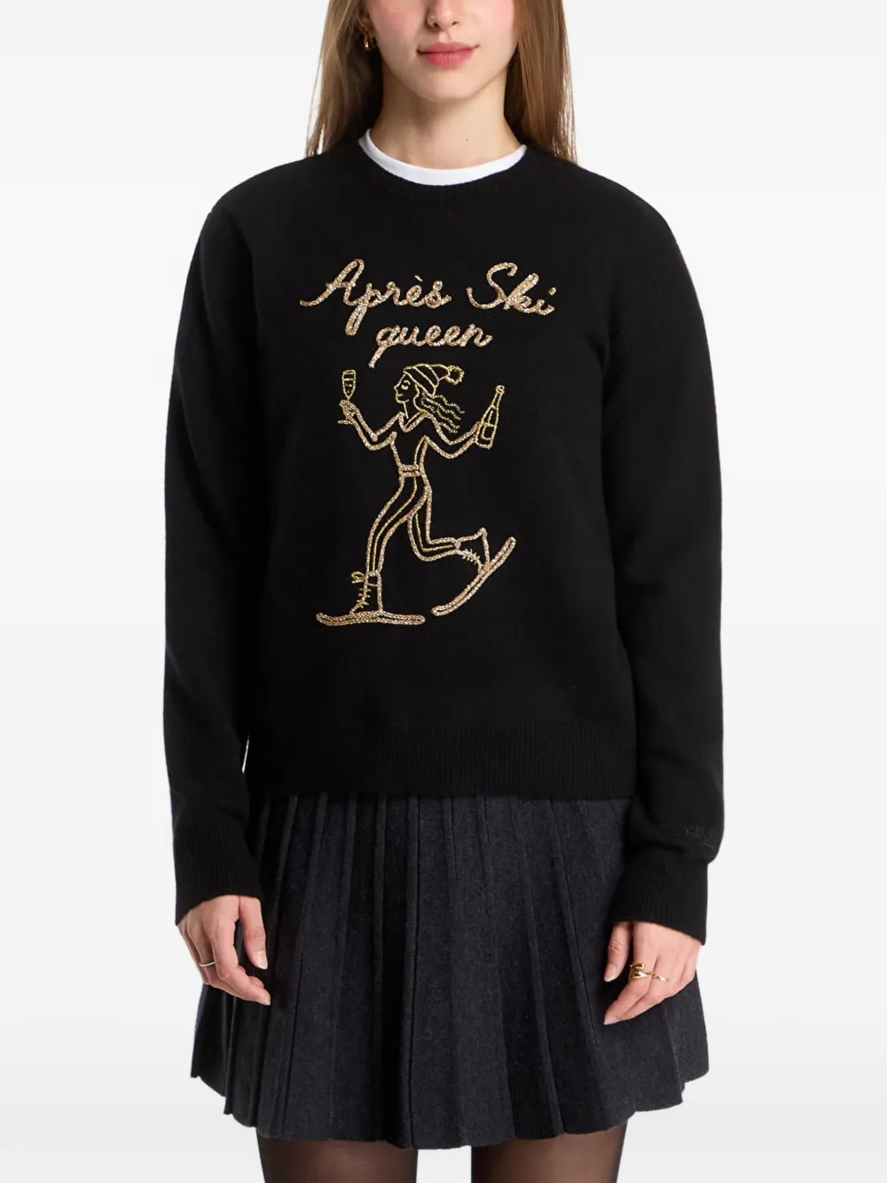MC2 Saint Barth New Queen embroidered sweater Zwart