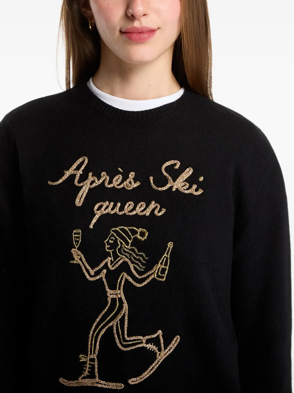MC2 Saint Barth New Queen embroidered sweater Zwart