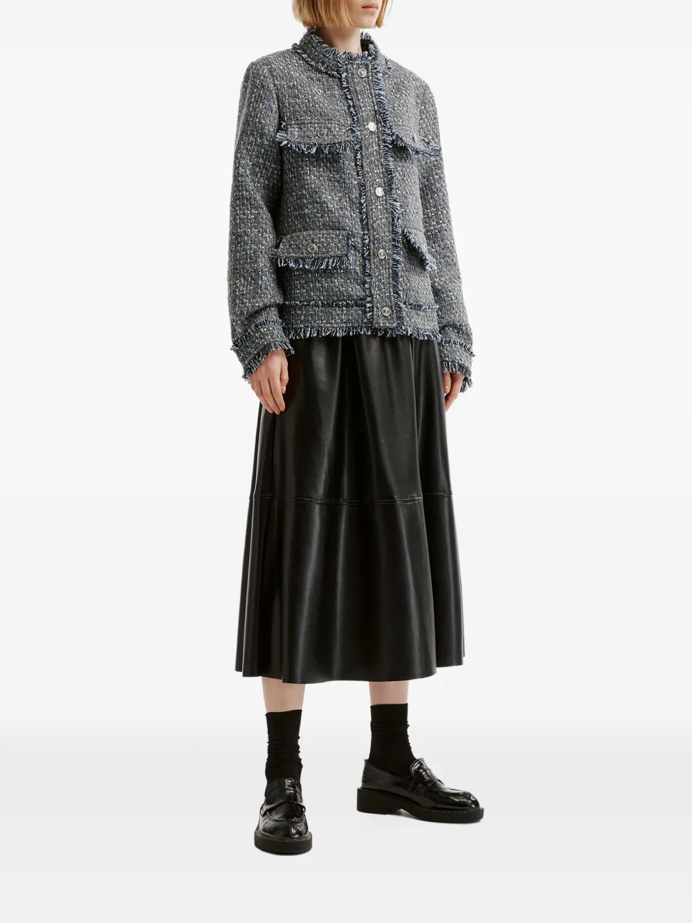 b+ab Jack met franje en tweed-effect Grijs