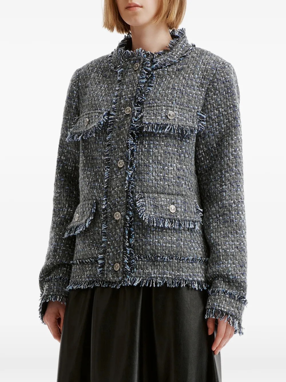 b+ab Jack met franje en tweed-effect Grijs