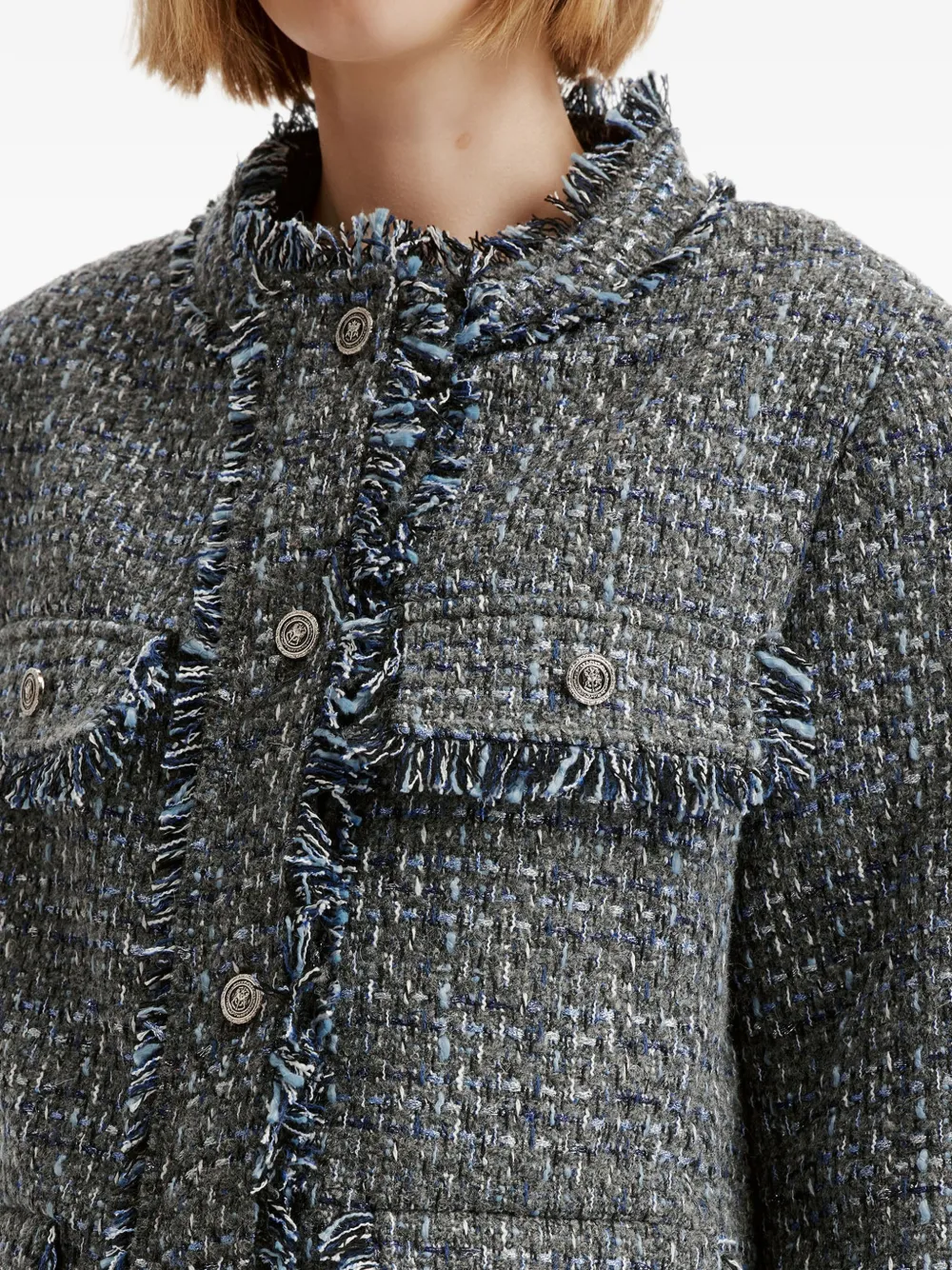 b+ab Jack met franje en tweed-effect Grijs