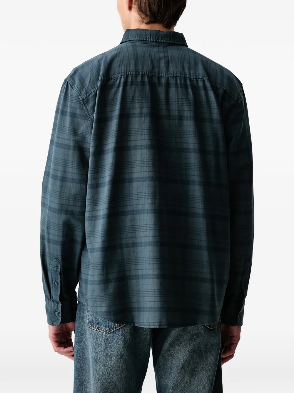Levi's Authentic check-pattern long-sleeve shirt Blauw