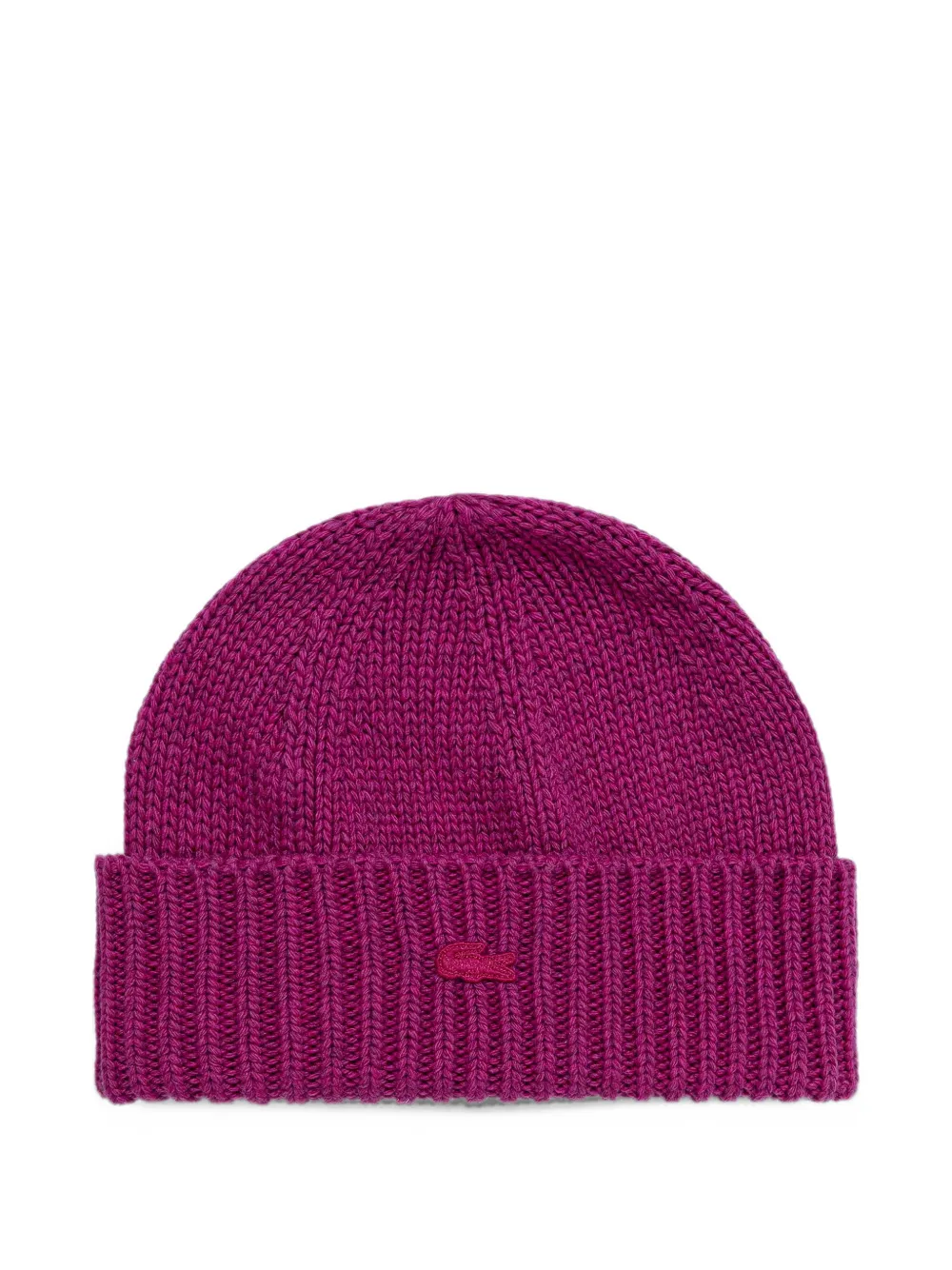 Lacoste 3d rib knit wool beanie Roze