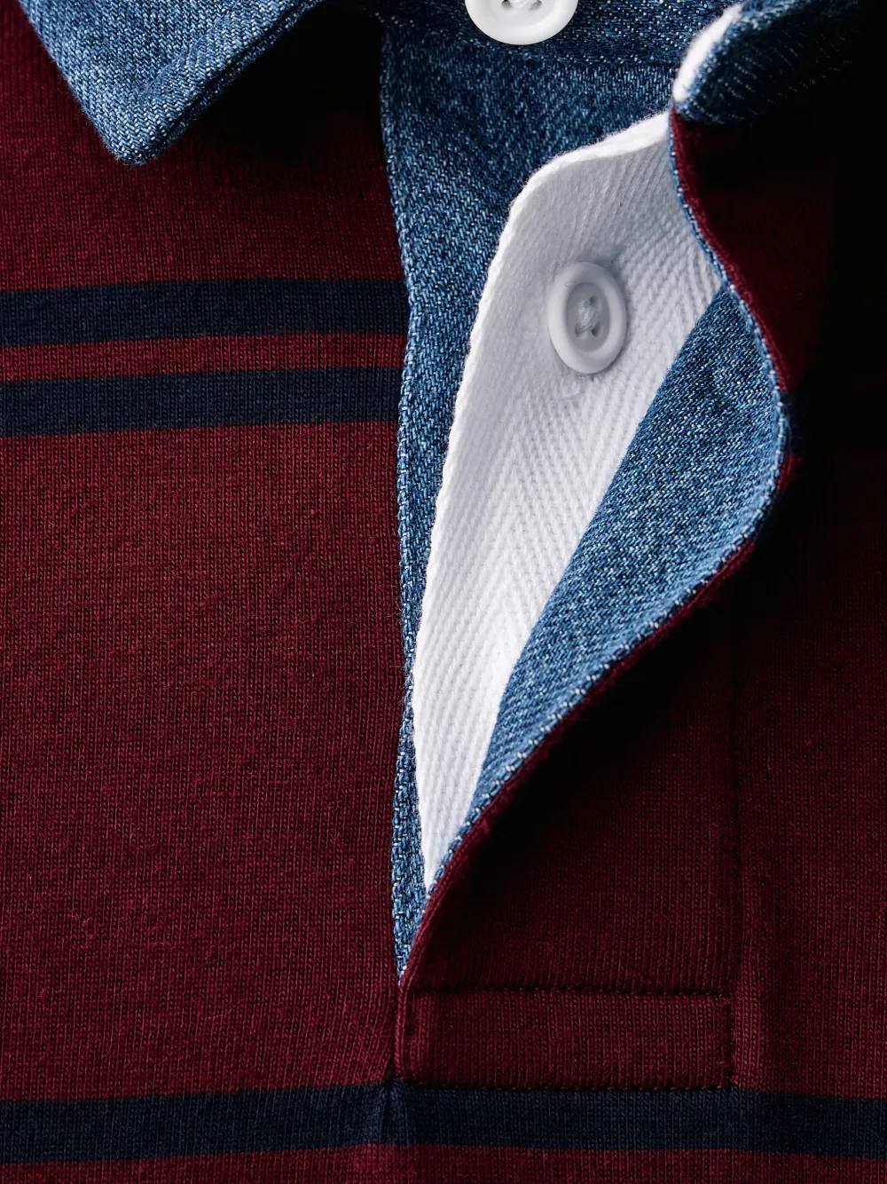 Levi's Gestreept rugbypoloshirt met denimkraag Rood