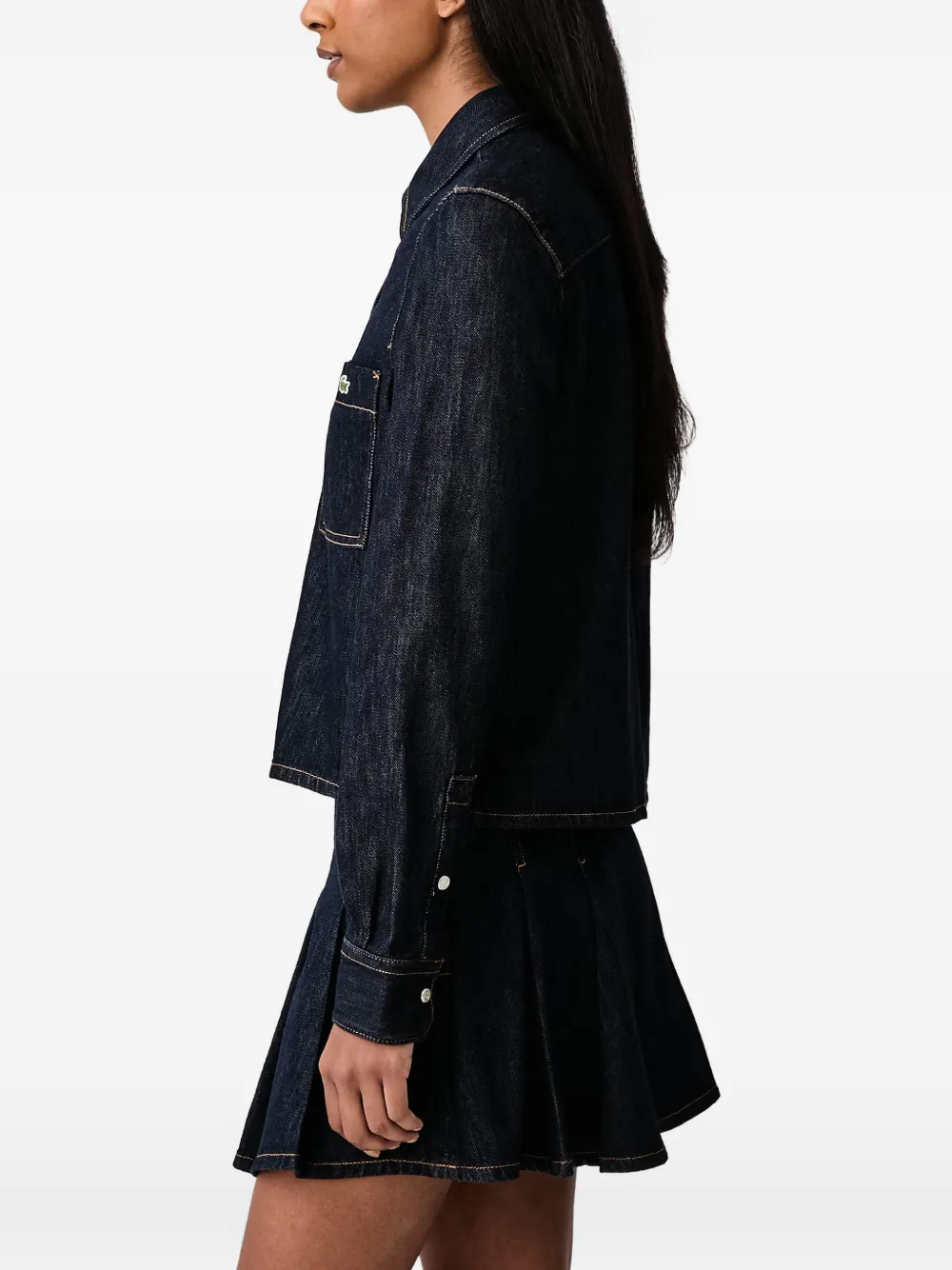 Lacoste regular-fit lightweight denim shirt Blauw