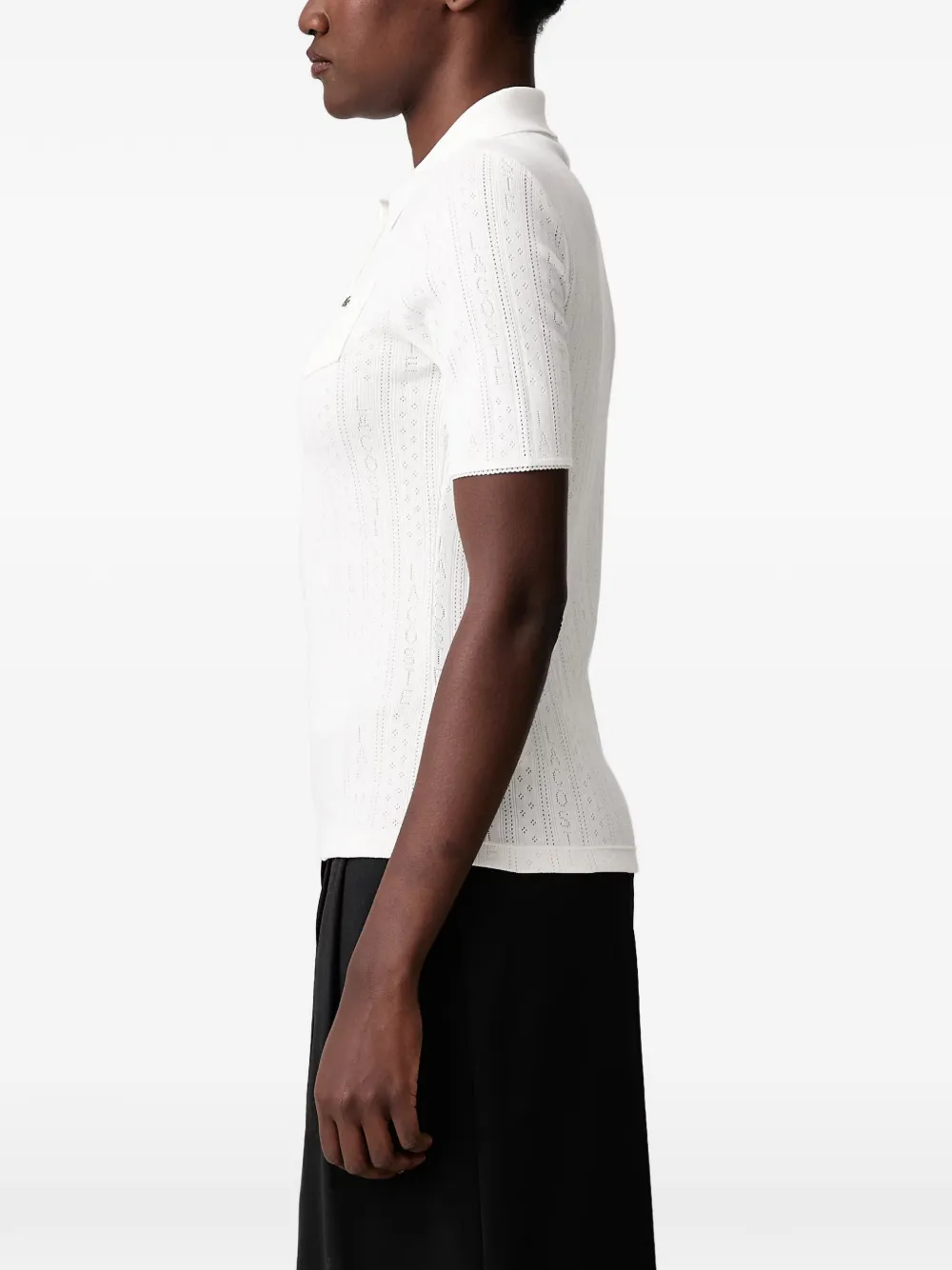 Lacoste slim-fit pointelle-knit polo shirt Wit