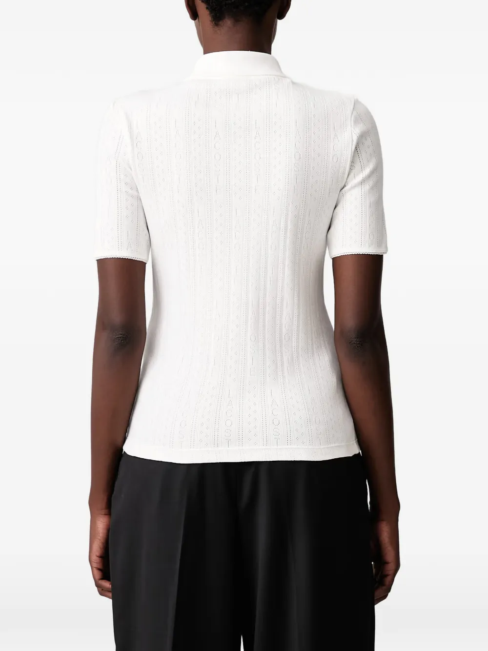Lacoste slim-fit pointelle-knit polo shirt Wit