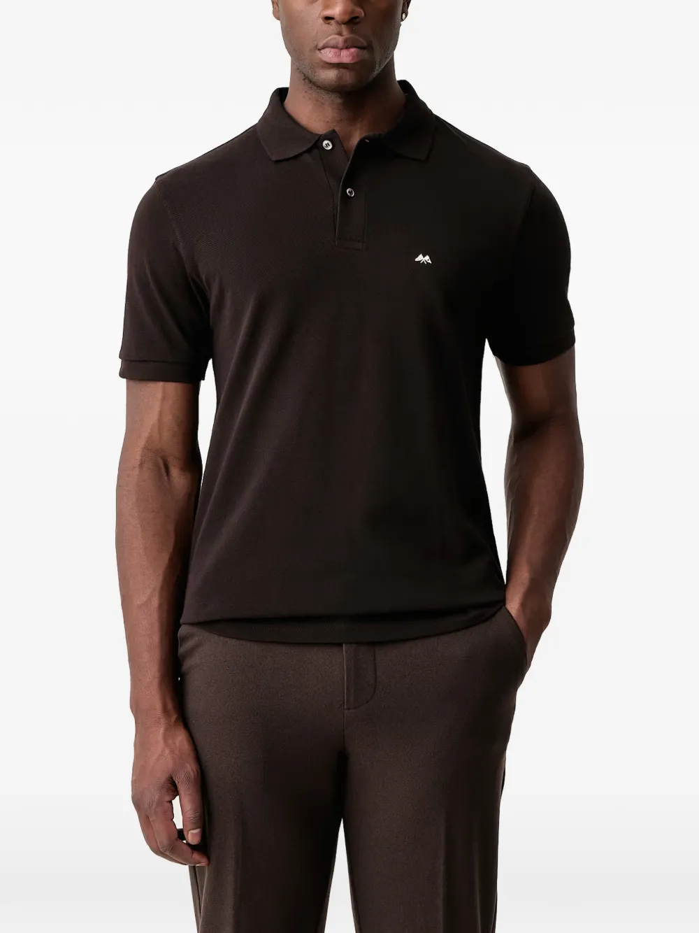 Lindbergh embroidered-logo polo shirt - Marrone