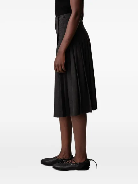 Lacoste pleated wool midi wrap skirt