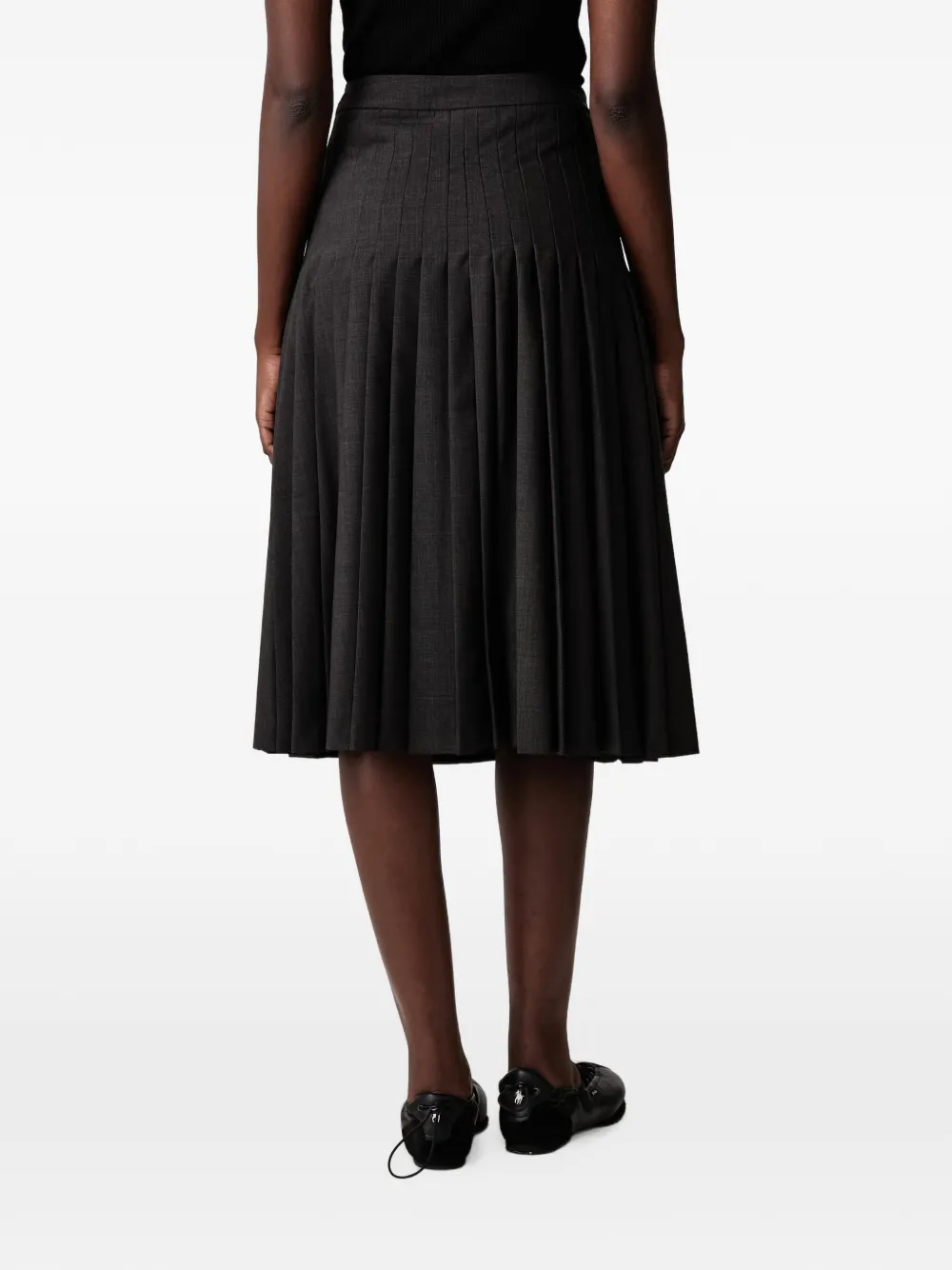Lacoste pleated wool midi wrap skirt Grijs