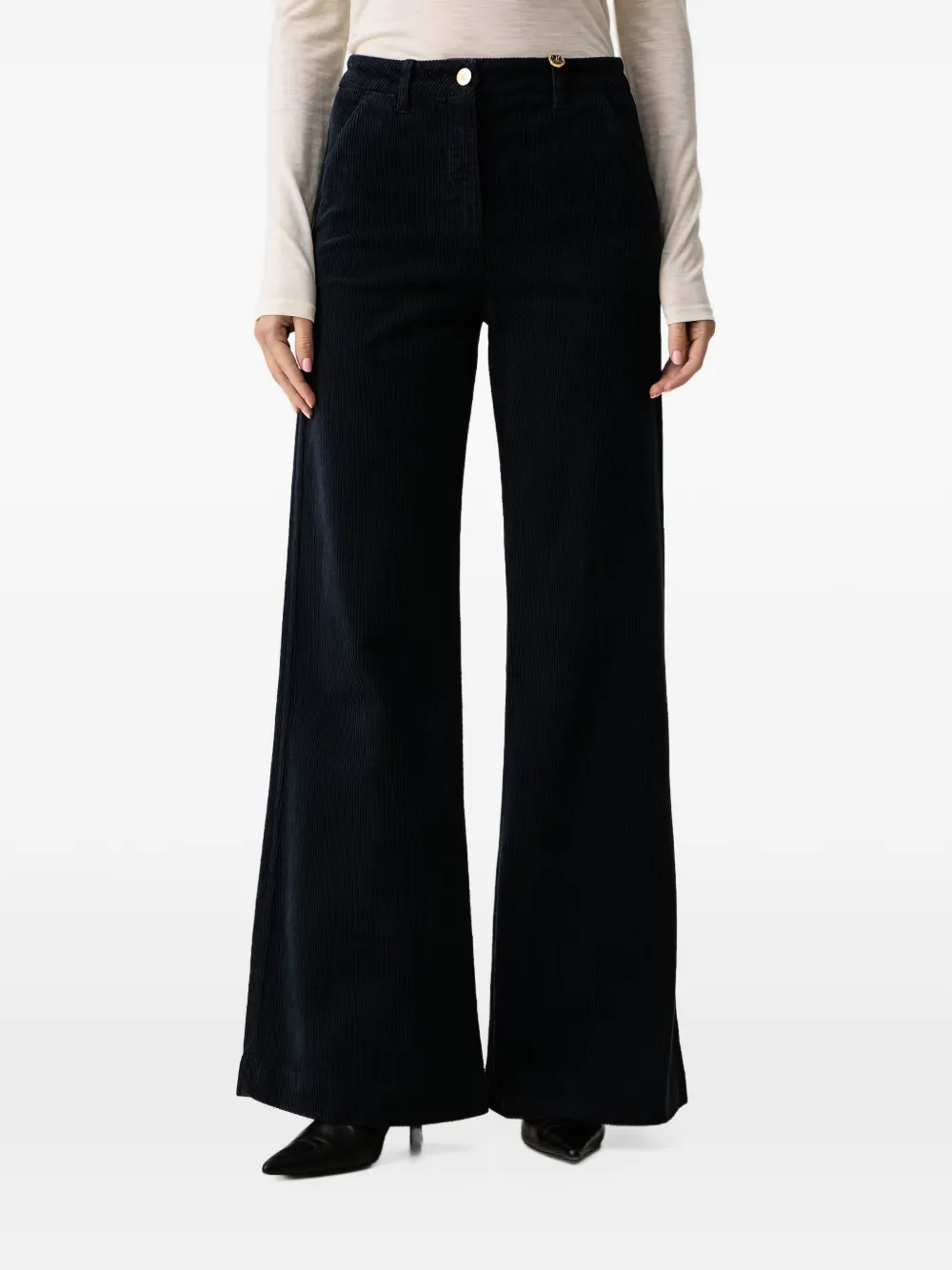 LUISA SPAGNOLI corduroy wide-leg trousers Blauw