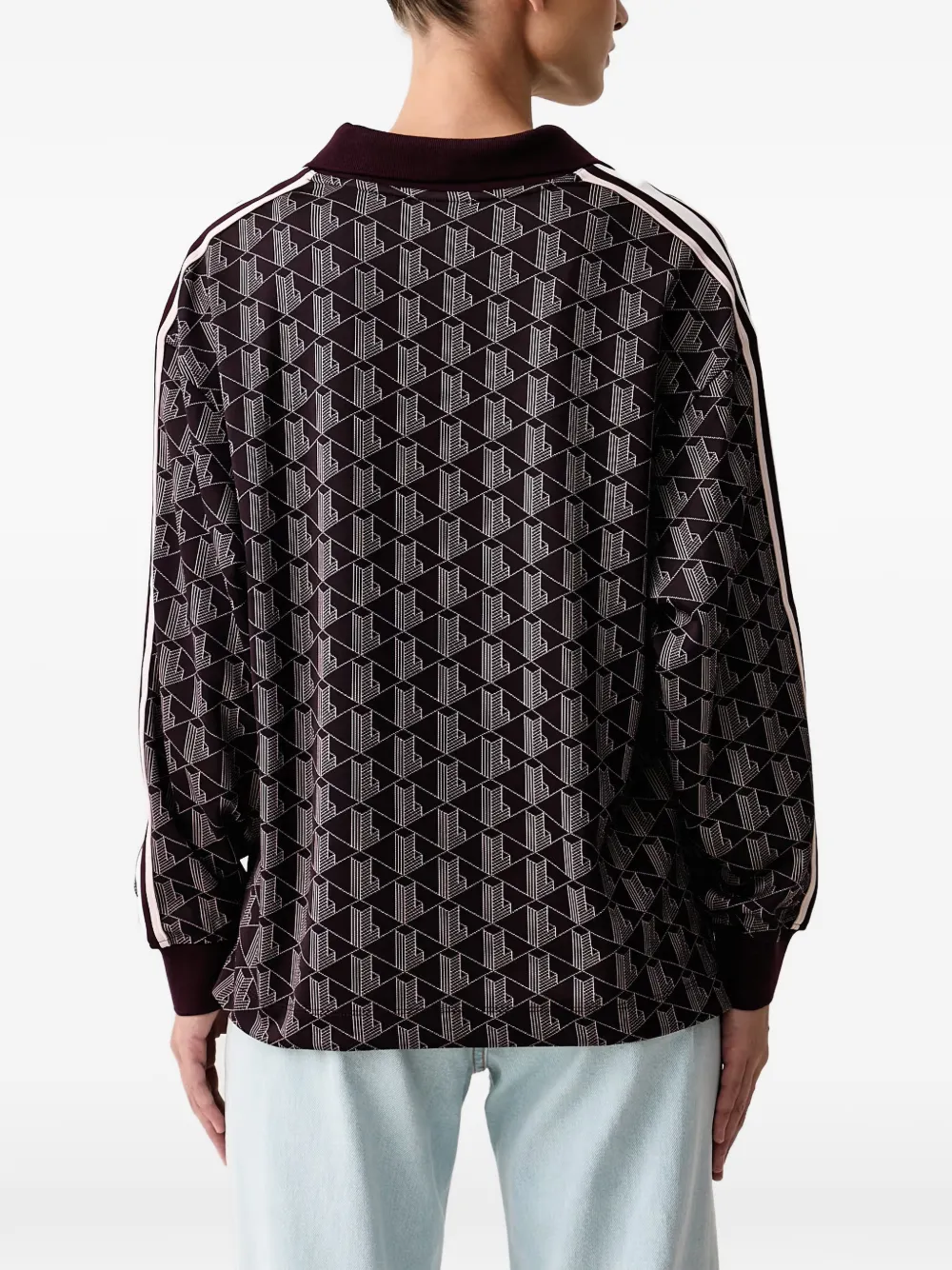 Lacoste oversized Monogram jacquard polo shirt Paars