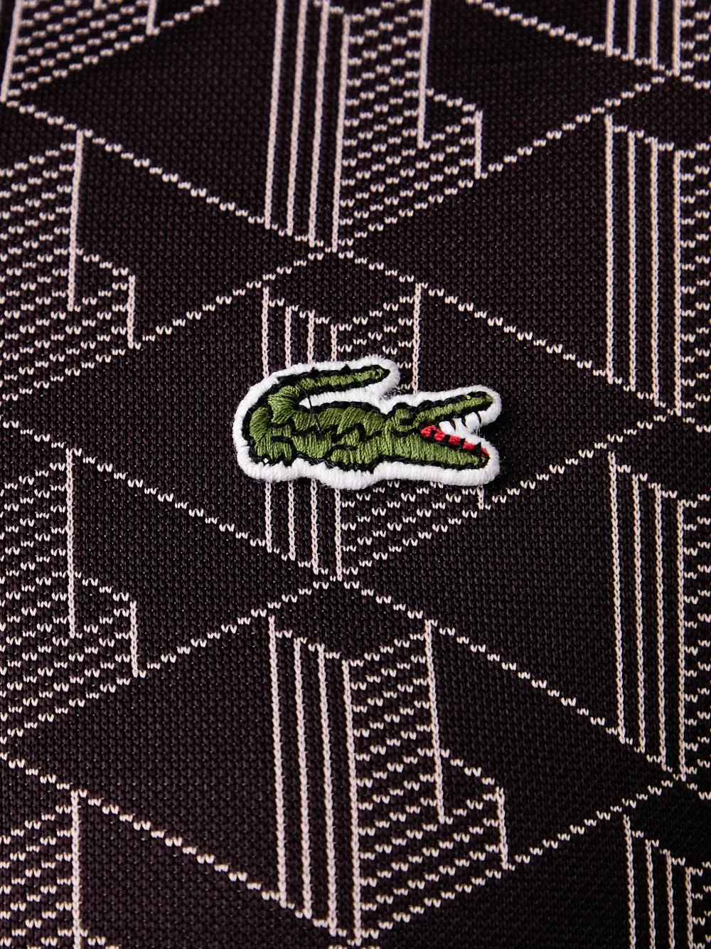 Lacoste oversized Monogram jacquard polo shirt Paars