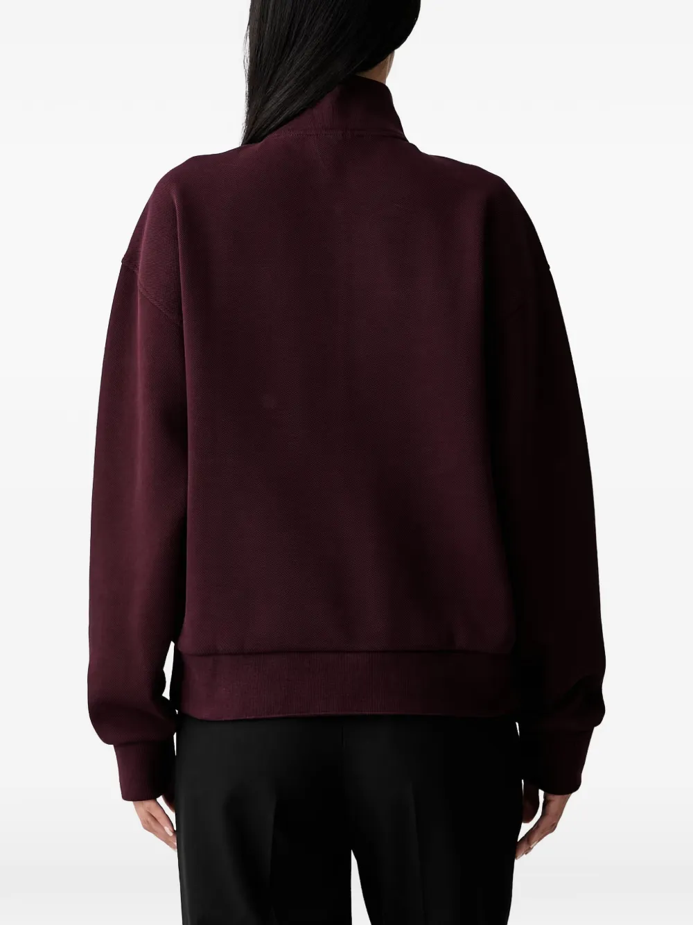 Lacoste zip-up piqué sweatshirt Rood
