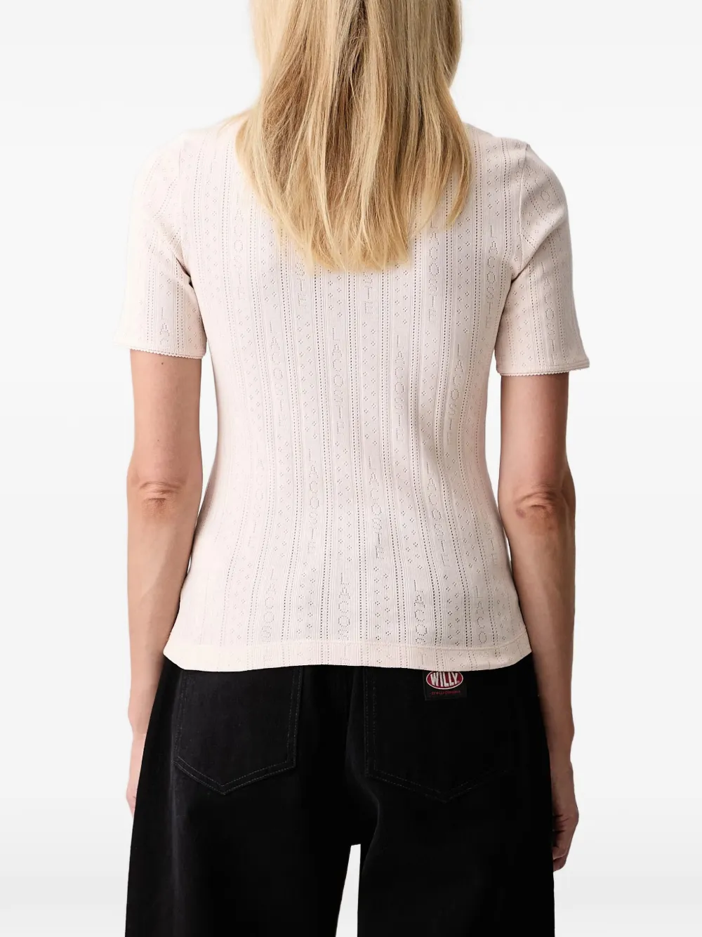 Lacoste slim fit pointelle knit polo shirt Roze