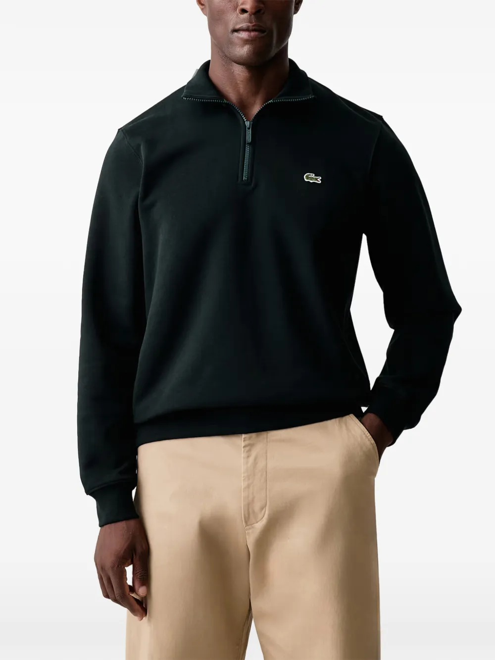 Lacoste zip-up fleece sweatshirt Groen