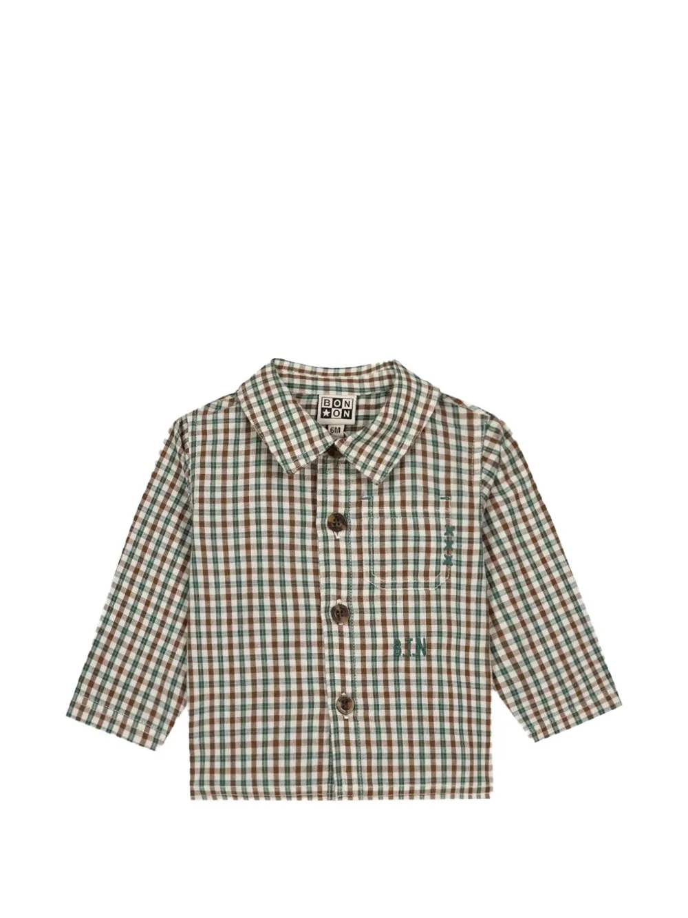 Bonton Paf check-pattern embroidered shirt - Toni neutri