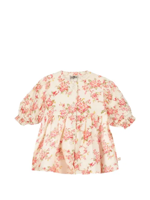 Bonton Pivoine floral-print button-down MINI dress