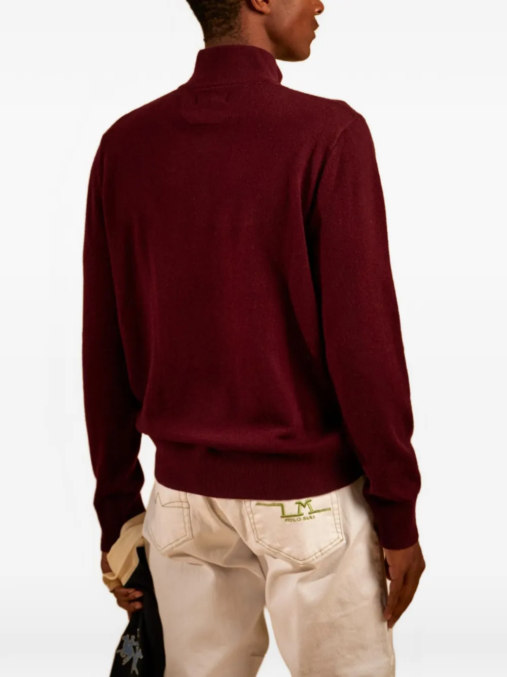La Martina Etor half-zip sweater Rood