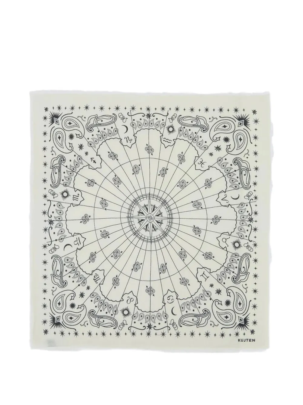 kujten large Hachiko Astro bandana scarf - Bianco