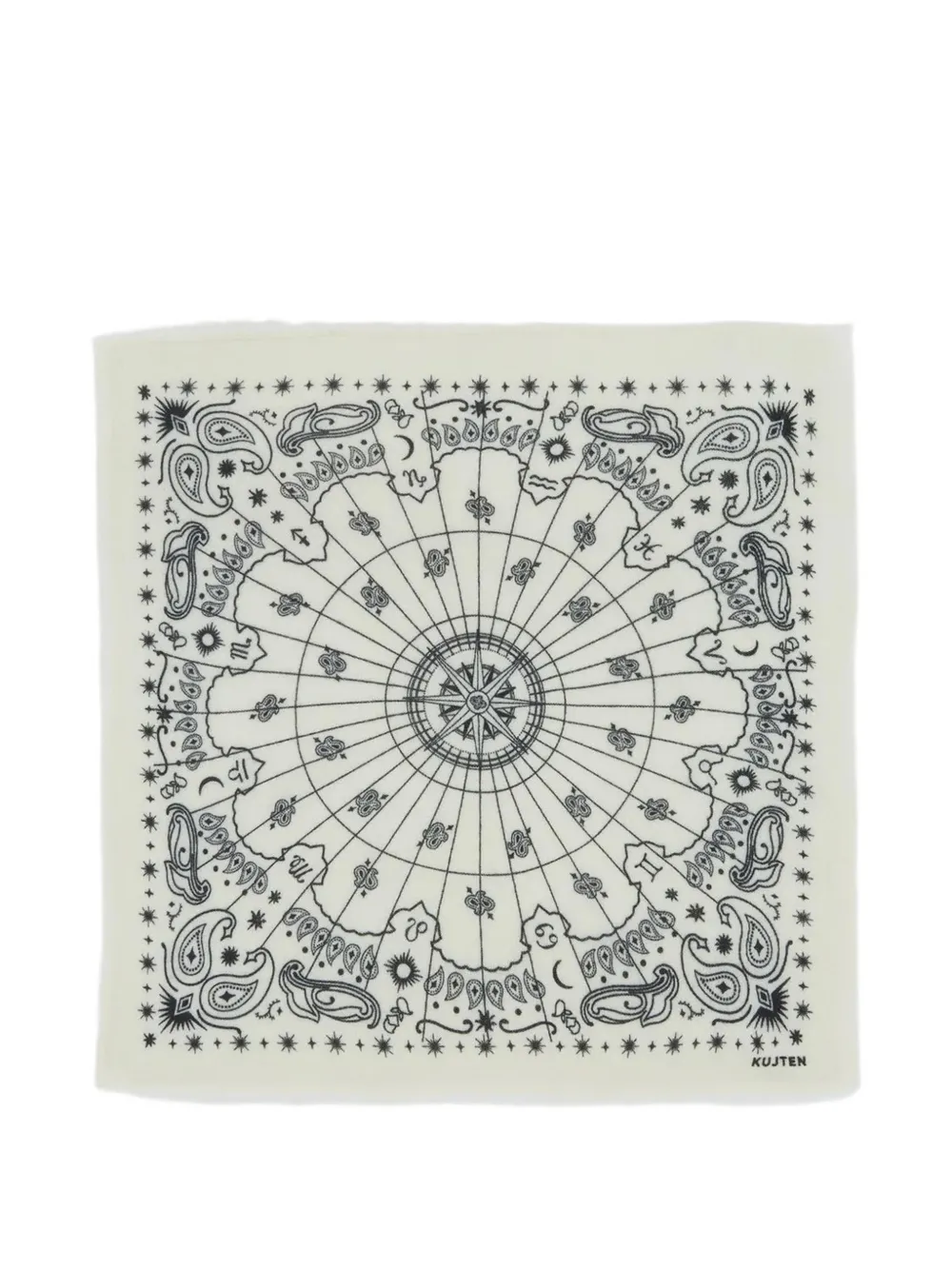 kujten small Hachi Astro printed bandana - Bianco